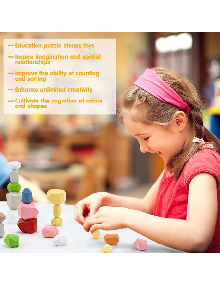 16 Bloques de Madera Montessori Atzi Hats - Juguete Educativo 16 Bloques de Madera Montessori Atzi Hats - Juguete Educativo