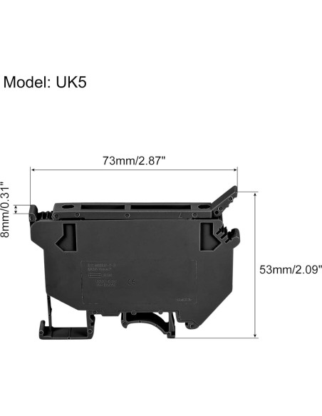 Soporte de Fusible para Riel DIN MECCANIXITY UK5 Paquete de 2 Soporte de Fusible para Riel DIN MECCANIXITY UK5 Paquete de 2