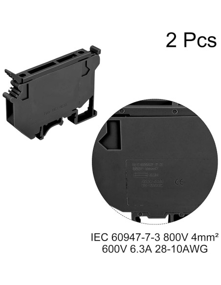Soporte de Fusible para Riel DIN MECCANIXITY UK5 Paquete de 2 Soporte de Fusible para Riel DIN MECCANIXITY UK5 Paquete de 2