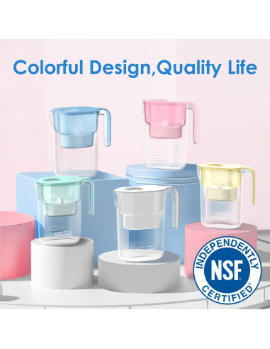 Jarra de Filtro Waterdrop Elfin 7 Tazas Rosa con Indicador