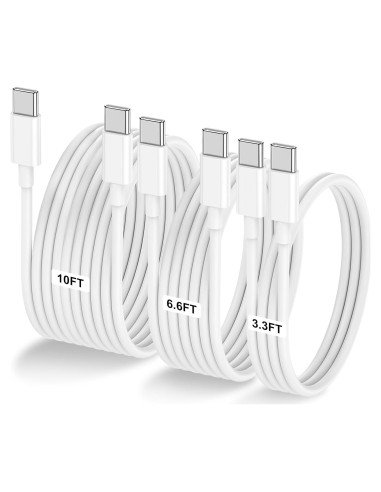 Paquete de 3 Cables USB C a USB C 60W - LOFPYE 1m, 2m, 3m