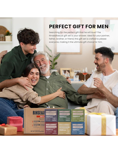 Jabón Natural Rinse & Robust para Hombres 150g - 6 Piezas Jabón Natural Rinse & Robust para Hombres 150g - 6 Piezas