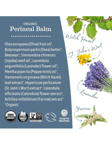 Bálsamo Perineal Orgánico Earth Mama 2x2 Fl Oz Alivio Postparto
