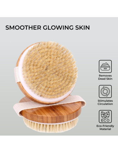 Cepillo Corporal Exfoliante H&S de Bambú - 2 Piezas con Cerdas de Masaje