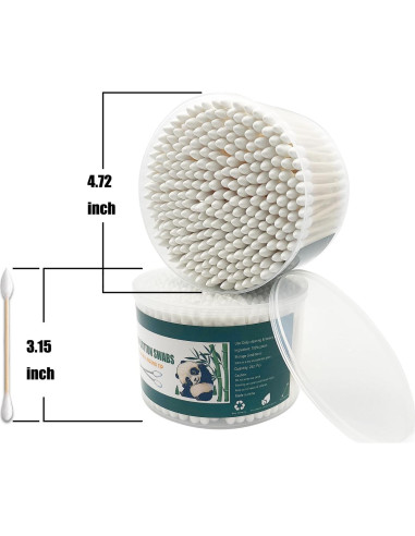 Hisopos de Algodón XL de Bambú Natural 756pcs - Punta Precisa