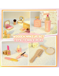 Juego de Maquillaje de Madera Lemofix para Niñas 2-4 Años 2