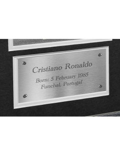 Montaje Fotográfico Cristiano Ronaldo y Lionel Messi - Marco de Madera 2