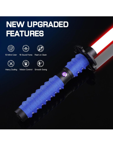 Sable de Luz Kolulere Negro con 12 Colores y Sonido FX
