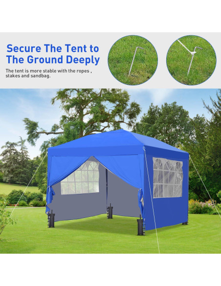 Carpa Plegable GDY 10x10m con Paredes Laterales Azul Carpa Plegable GDY 10x10m con Paredes Laterales Azul