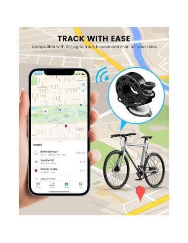 Timbre de Bicicleta RAVEMEN Q2 Compatible con AirTag