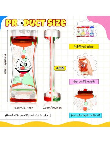 Shappy 4 Botellas Sensoriales Antiestrés para Niños 22x15x5 cm