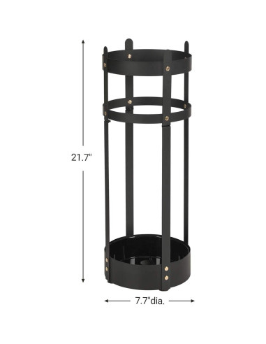 Soporte para Paraguas SONGMICS Redondo Acero Negro 19.5x19.5x55.1cm
