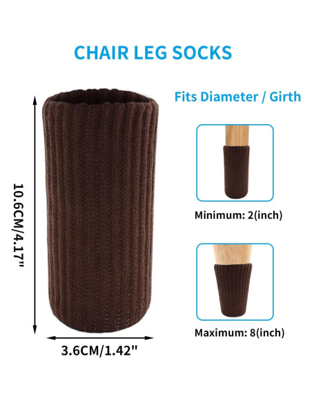 32 Calcetines para Patas de Silla Cionyce Café Oscuro Doble Grosor 32 Calcetines para Patas de Silla Cionyce Café Oscuro Doble Grosor