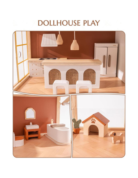 Casa de Muñecas de Madera ROBUD Bohemia con 37 Piezas Casa de Muñecas de Madera ROBUD Bohemia con 37 Piezas