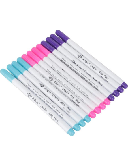 12 Bolígrafos Borrables con Agua USFEEL para Tela - Púrpura 12 Bolígrafos Borrables con Agua USFEEL para Tela - Púrpura