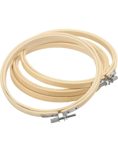 Aros de Bordado de Bambú SENJEOK 20 Piezas 15 cm Ajustables Aros de Bordado de Bambú SENJEOK 20 Piezas 15 cm Ajustables