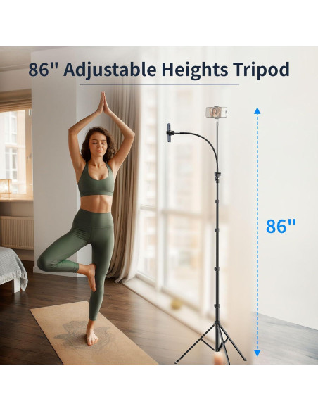 Trípode Alto Vimose para Teléfono 86" Ajustable y Flexible Trípode Alto Vimose para Teléfono 86" Ajustable y Flexible