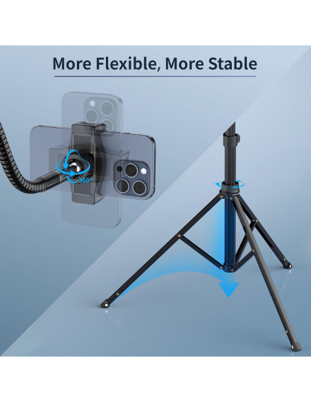 Trípode Alto Vimose para Teléfono 86" Ajustable y Flexible Trípode Alto Vimose para Teléfono 86" Ajustable y Flexible