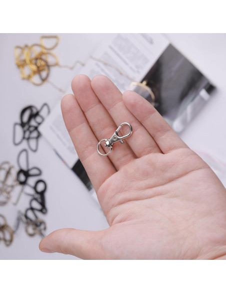 Ganchos de Snap Giratorios ZoloAJay 50pcs Metal Plata 32mm Ganchos de Snap Giratorios ZoloAJay 50pcs Metal Plata 32mm
