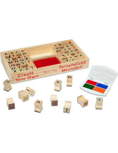 Juego de Sellos de Alfabeto de Madera Melissa & Doug - 56 Piezas