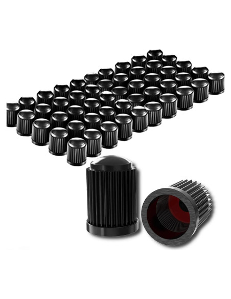 CKAuto 50 Tapas de Válvula Neumático Universal Negro CKAuto 50 Tapas de Válvula Neumático Universal Negro