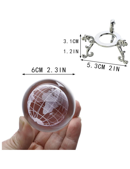 Bola de Cristal H&D 60mm con Grabado 3D y Soporte Decorativo Bola de Cristal H&D 60mm con Grabado 3D y Soporte Decorativo