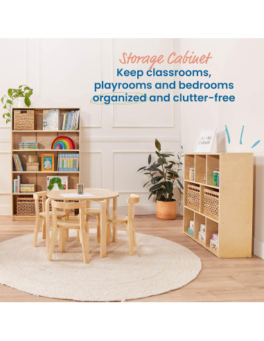 Gabinete de Almacenamiento ECR4Kids 8 Compartimentos Natural 91.4cm