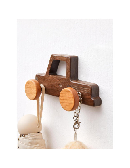 Ganchos de abrigo Vinoil en forma de coche de madera - 4 unidades Ganchos de abrigo Vinoil en forma de coche de madera - 4 unidades