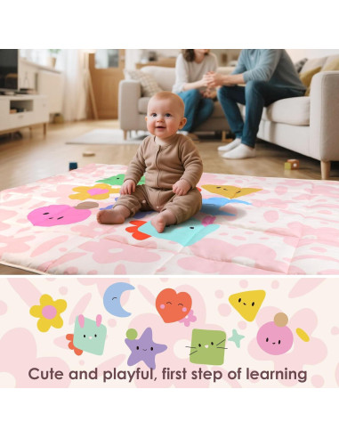 Alfombra de Juego para Bebés Tiny Marvels 127x127 cm Antideslizante