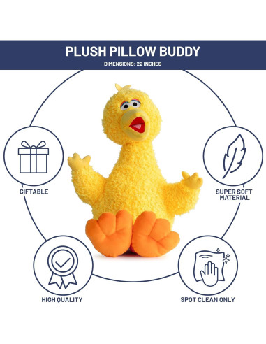 Almohada de Peluche Big Bird Jay Franco 56 cm Amarillo