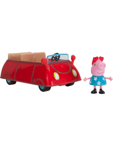 Coche Rojo Pequeño Peppa Pig con Figura Articulada