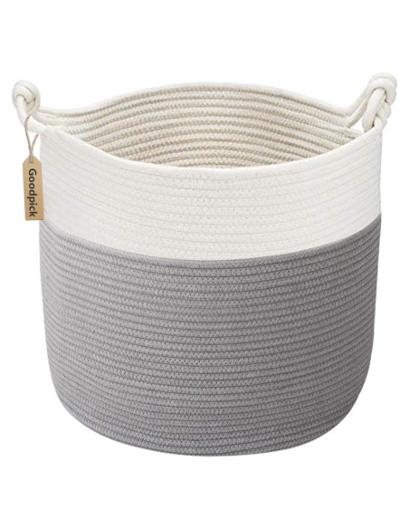 Cesta de Almacenamiento Goodpick 38x36 cm Algodón Gris Cesta de Almacenamiento Goodpick 38x36 cm Algodón Gris