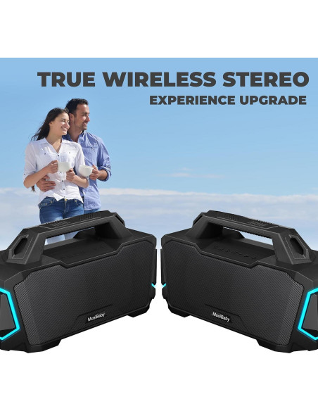 Altavoz Bluetooth MusiBaby M1 80W Impermeable IPX6 20H Altavoz Bluetooth MusiBaby M1 80W Impermeable IPX6 20H