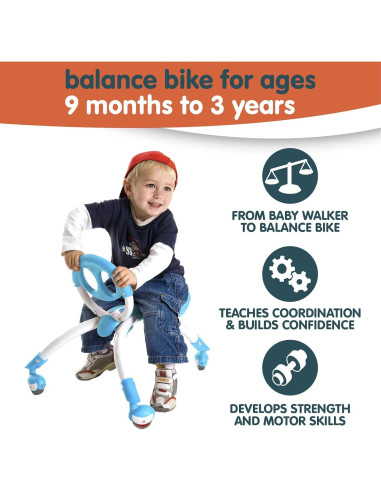 Juguete de Paseo YBike Pewi Azul para Bebés 9 a 36 Meses