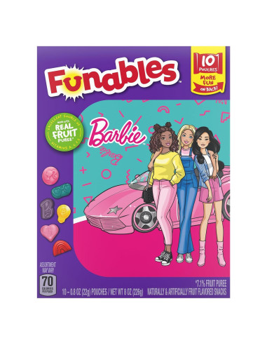 Snacks de Fruta Funables Barbie 10 Paquetes de 22.68g