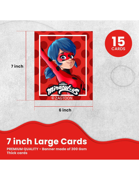 Banner de Cumpleaños Cat Noir Miraculous Ladybug 15x18 cm Banner de Cumpleaños Cat Noir Miraculous Ladybug 15x18 cm