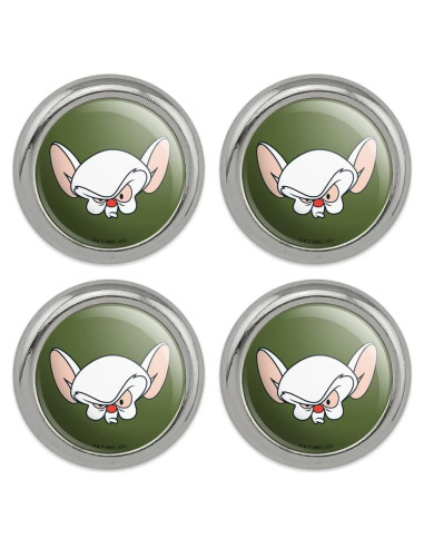 Set de 4 Botones de Metal Pinky y Cerebro - 16mm
