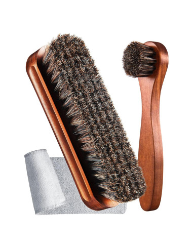 Kit de cepillos para zapatos Youngjoy 3 piezas pelo de caballo