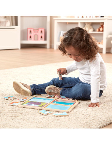 Rompecabezas de Madera Melissa & Doug Vehículos 4 Piezas