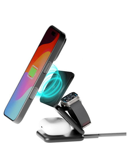 Cargador Inalámbrico 3-en-1 Peel Qi2 para iPhone, Apple Watch y AirPods Cargador Inalámbrico 3-en-1 Peel Qi2 para iPhone, Apple Watch y AirPods