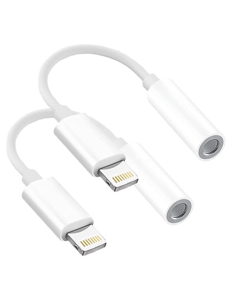 Adaptador de Auriculares 3.5mm Pack de 2 Sawborxi para iPhone Adaptador de Auriculares 3.5mm Pack de 2 Sawborxi para iPhone