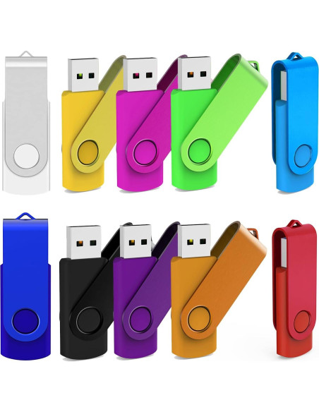 Paquete de 10 Memorias USB 16GB MAKACTUA con Tapa Giratoria Paquete de 10 Memorias USB 16GB MAKACTUA con Tapa Giratoria