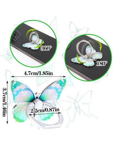 Soporte de Anillo para Teléfono Mariposa Ymapinc 4 Pcs 360