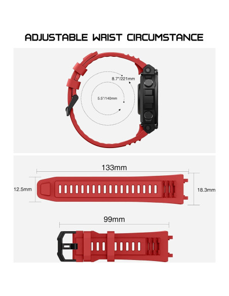 Correa de Silicona MoKo para Amazfit T-Rex 2 - Roja Correa de Silicona MoKo para Amazfit T-Rex 2 - Roja