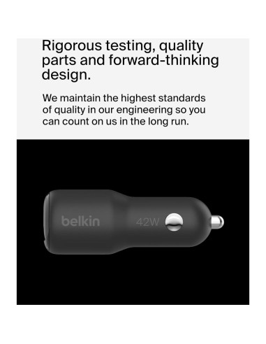 Cargador de coche Belkin BoostCharge 42W USB-C y USB-A Negro