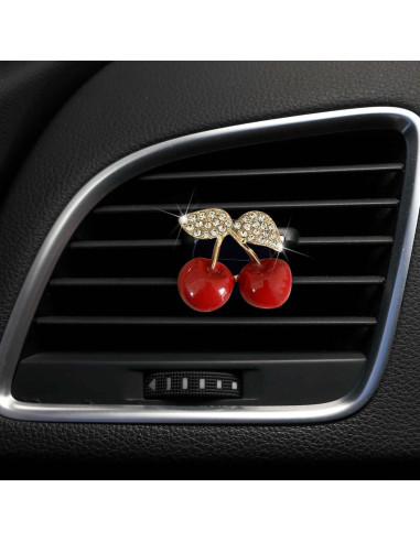 Clip Ambientador de Coche Tustao Cereza con Rhinestones