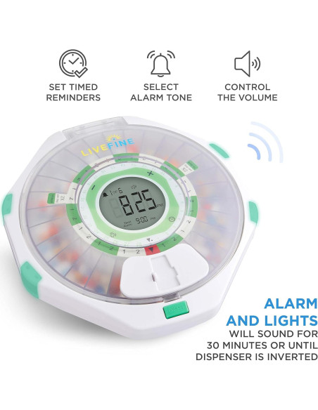 Dispensador Automático de Pastillas Live Fine 28 Días LCD Dispensador Automático de Pastillas Live Fine 28 Días LCD