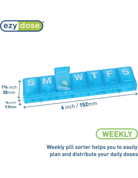 Caja de Pastillas Semanal EZY DOSE con Cerradura - Organizador de Medicamentos Caja de Pastillas Semanal EZY DOSE con Cerradura - Organizador de Medicamentos