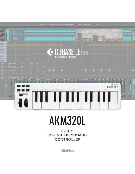 Teclado MIDI Midiplus AKM320L Blanco 32 Teclas USB Teclado MIDI Midiplus AKM320L Blanco 32 Teclas USB