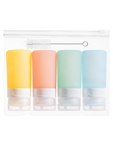 Botellas de Squeeze MICEBAY 2 oz Silicona a Prueba de Fugas - Paquete de 4 Botellas de Squeeze MICEBAY 2 oz Silicona a Prueba de Fugas - Paquete de 4